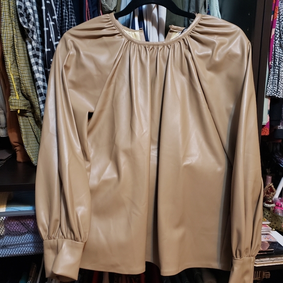 ZARA LEATHER TOP - Picture 4 of 4